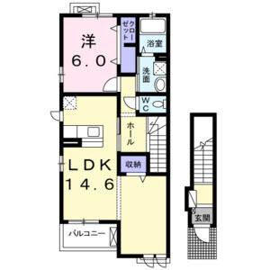 1LDK 間取り図