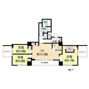 3LDK 間取り図
