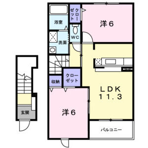 2LDK 間取り図