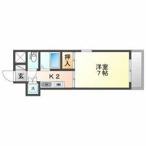 1K 間取り図