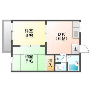 2DK 間取り図