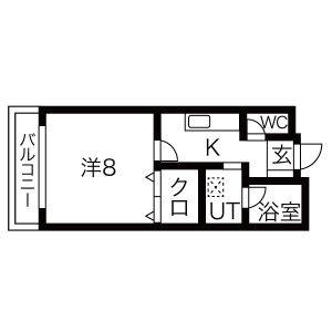 1K 間取り図