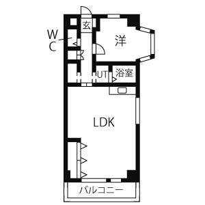 1LDK 間取り図