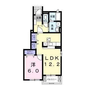 1LDK 間取り図