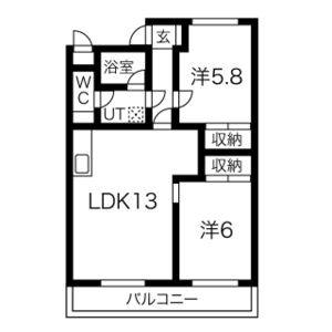 2LDK 間取り図