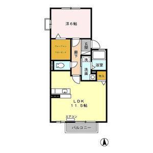 1LDK 間取り図