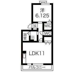 1LDK 間取り図
