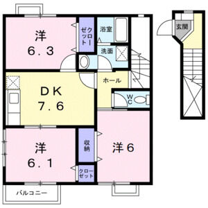 3DK 間取り図