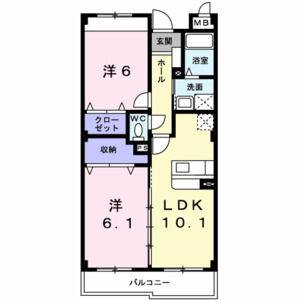 2LDK 間取り図