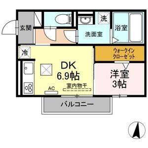 1DK 間取り図