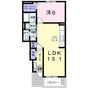 1LDK 間取り図