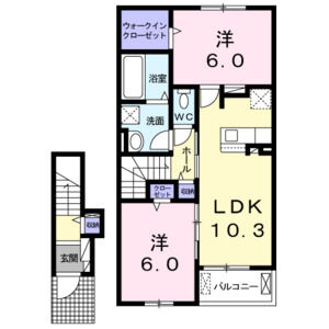 2LDK 間取り図