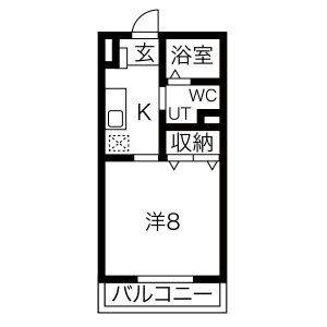 1K 間取り図