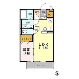 1LDK 間取り図