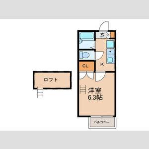 1K 間取り図