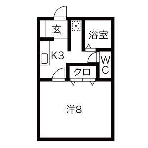 1K 間取り図
