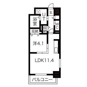 1LDK 間取り図