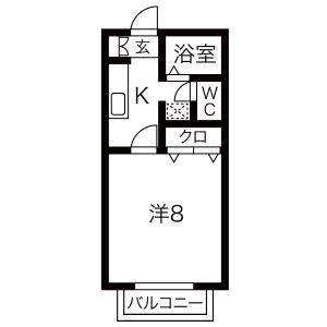 1K 間取り図