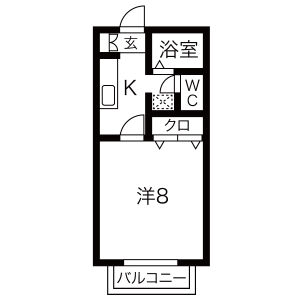 1K 間取り図