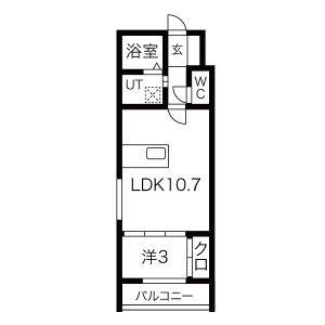 1LDK 間取り図