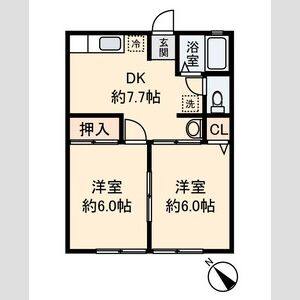 2DK 間取り図