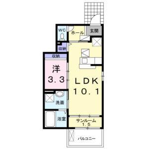 1LDK 間取り図