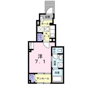 1K 間取り図