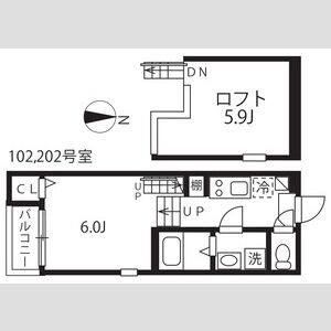 1K 間取り図