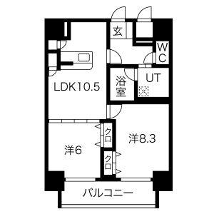 2LDK 間取り図