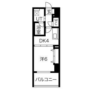 1DK 間取り図