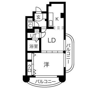 1LDK 間取り図