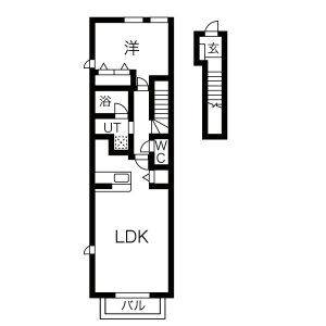 1LDK 間取り図