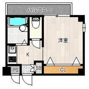 1K 間取り図