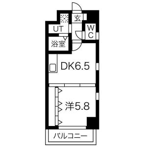 1DK 間取り図