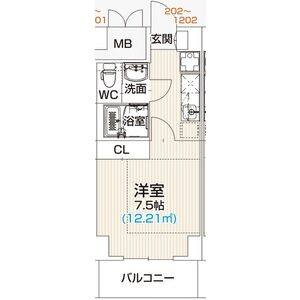 1K 間取り図