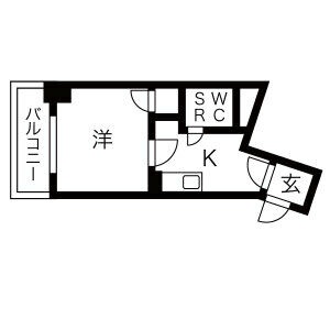 1K 間取り図