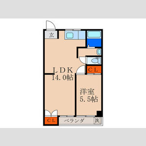 1LDK 間取り図