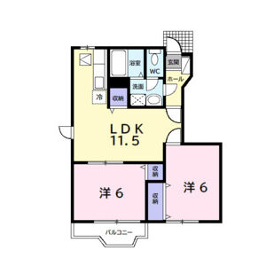 2LDK 間取り図
