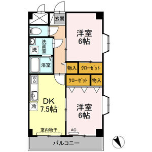 2DK 間取り図