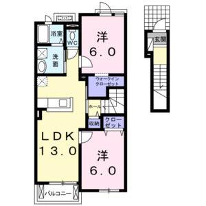 2LDK 間取り図