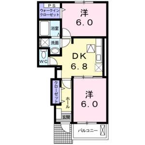 2DK 間取り図