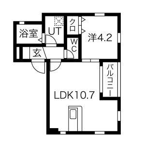 1LDK 間取り図