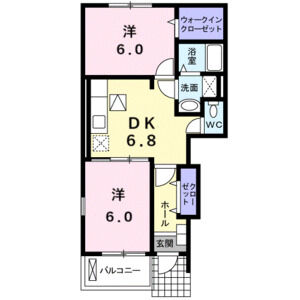 2DK 間取り図