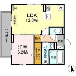 1LDK 間取り図