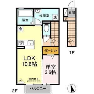 1LDK 間取り図