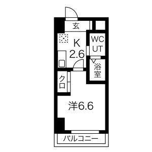 1K 間取り図