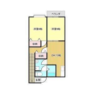 2DK 間取り図