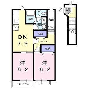 2DK 間取り図