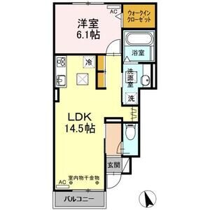 1LDK 間取り図