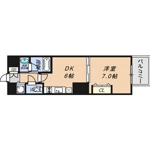 1DK 間取り図